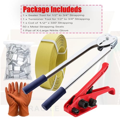 Newanran 002# Packaging Banding Strapping Kit Tensioner Tool Sealer, Pallet Strapping Kit thumb #7