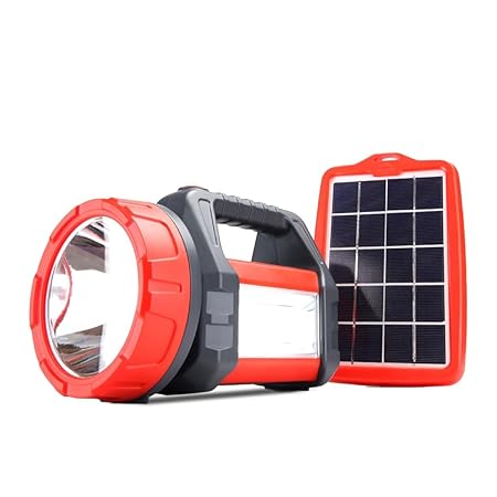 D.LIGHT ST100 Rechargeable LED Solar Light with Panel, high Power Solar kisan Torch Works for Long Distance Visibility
