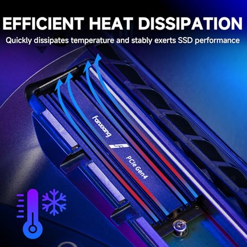 Image of fanxiang 500GB NVMe Gaming SSD for PS5 with Heatsink, Up to 6300MB /s M.2 SSD PCIe Gen 4 SSD Storage Expansion Compatible with PS5, Internal Solid State Drive for Gamers, Professionals, Creators