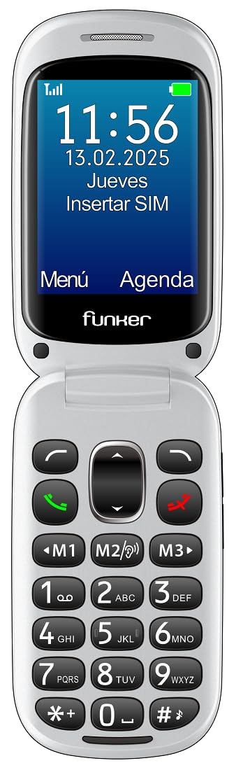 Funker E300 Max Audio 3 4G, Telefono movil tapa fácil de usar, Teclas y Pantalla grandes, AudioPRO compatible con audífonos, volumen muy fuerte con Amplificador, Configuración Remota, Botón SOS (Rojo)