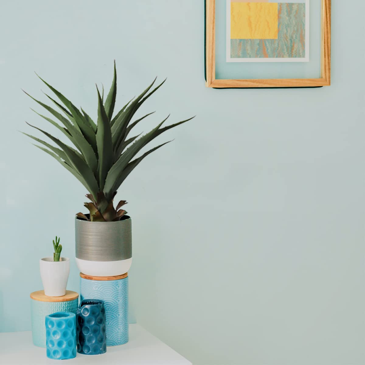 Damomo 61 cm Sansevieria Feaux rośliny agawa wąż roślina kolczasta sztuczny zielony plastikowy miecz doniczkowa zieleń dekoracja biuro/ogród/wewnątrz