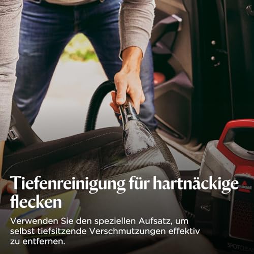 BISSELL SpotClean ProHeat, Polsterreiniger Gerät, Teppichreiniger mit HeatWave Technologie, Kompaktes Waschsauger, Nasssauger für Teppiche, Polster, Auto & Mehr, Leistungsstarker 330W Motor, 36988