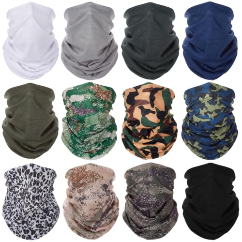 Image of Tarpop 12 /30 Pcs Neck Gaiters Scarf Elastic Wrap Headband Sweat Absorbing Bandana for Women Men Sports Yoga Running