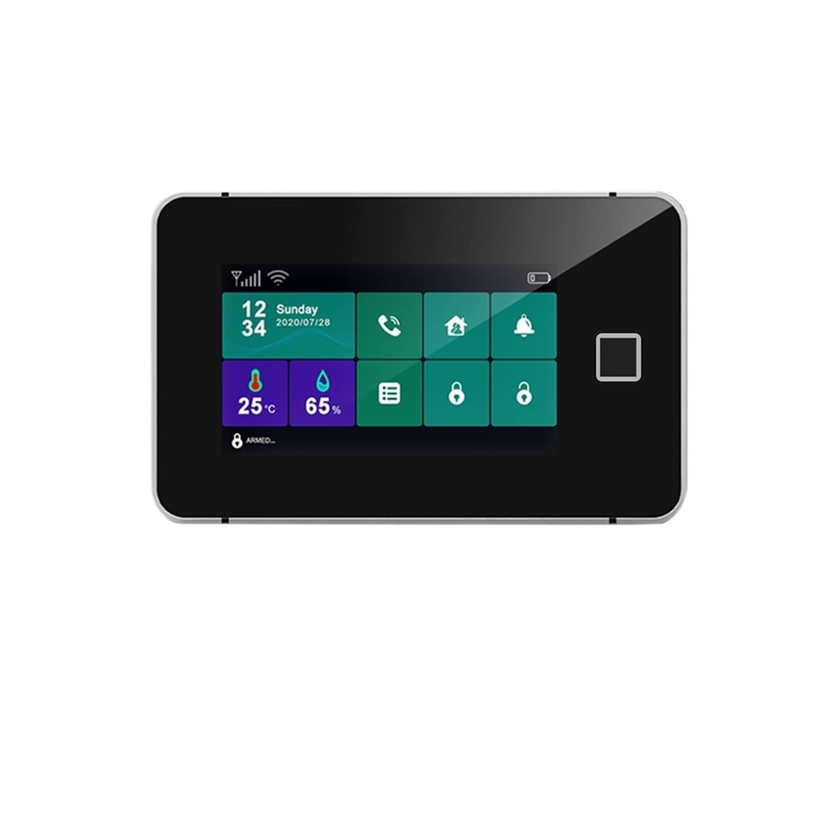 Sistema di allarme di sicurezza, G60 Tuya WiFi GSM Sicurezza di temperatura Visualizza app for armamento delle impronte digitali Kit allarme wireless(J)