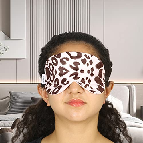 Image of MINISO Eye Mask for Sleeping, Super Soft Cozy Adjustable Strap Sleeping Eye Mask, Blindfold for Travelling, Night Sleeping and Nap, Leopard