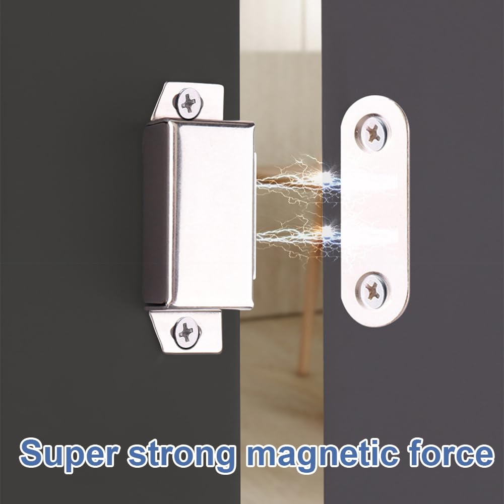 8 Pezzi Magneti per Porte per Armadi, Magneti per Porte, Magneti Per Armadi In Acciaio Inox, Magneti Per Mobili, Set di Fermi Magnetici con Viti, Porte per Armadi Ultrasottili