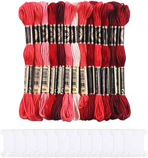 VEYLIN Embroidery Thread Pack, 14 Cross Stitch Floss Friendship Bracelet Threads with Floss Bobbins (Multi Blue)