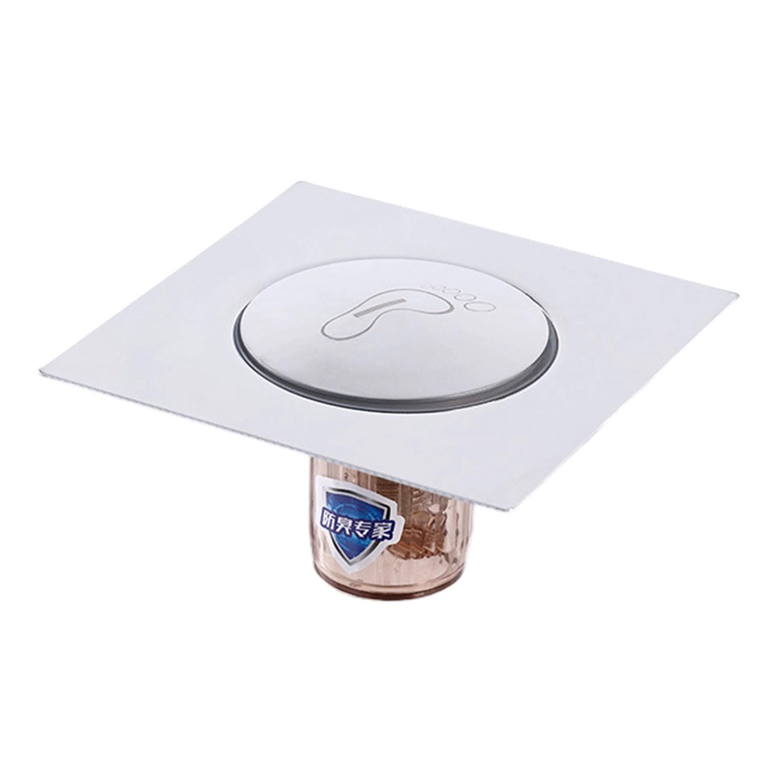 Newft Silver Easy Bathroom Floor Drain Foot Press Seal Mechanism Control Critter Strong For Shower Sink Floor Easy Bathroom Drain
