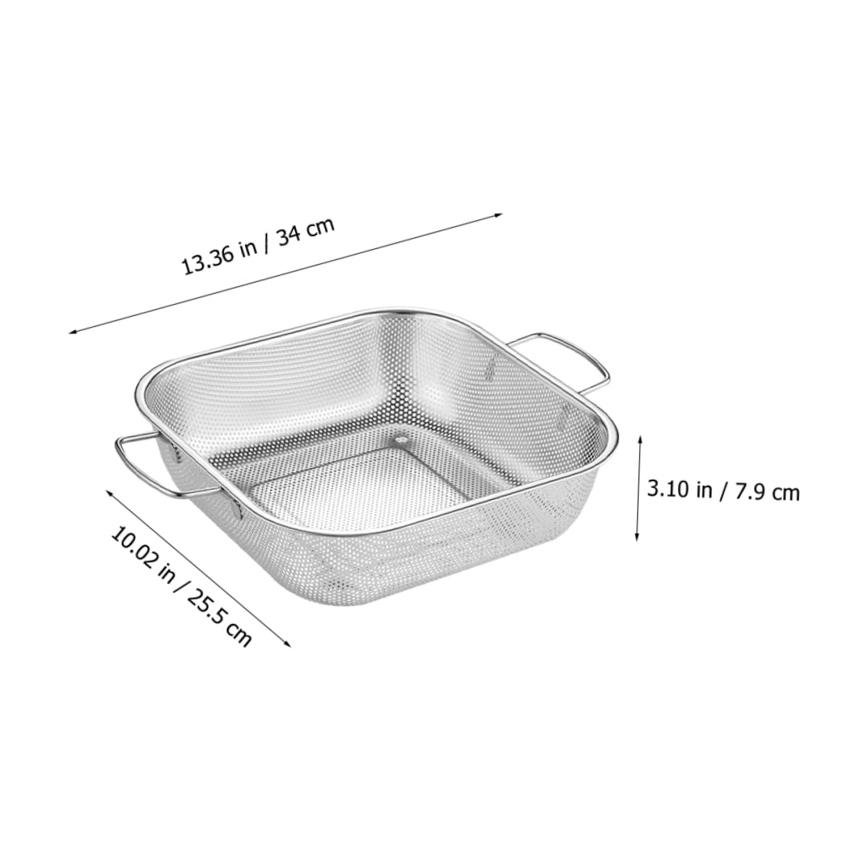 OUNONA Colador de Arroz de Acero Inoxidable Cesta de Drenaje Cocina con Asas Dobles para Frutas Verduras y Arroz