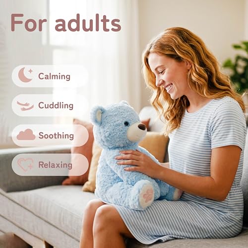 Image of Niuniu Daddy Blue Bear Weighted Stuffed Animals, Plush Pillow Toy for Kids | 20 in 3.3 lbs, Heavy sensory lap pad, lying body pillow for sleeping, machine wash, huggable gift, cute plushies