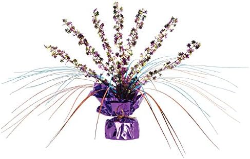 Club Pack 60s Theme Party Retro Flower Gleam N Spray Weighted Centerpiece, Box of 12.