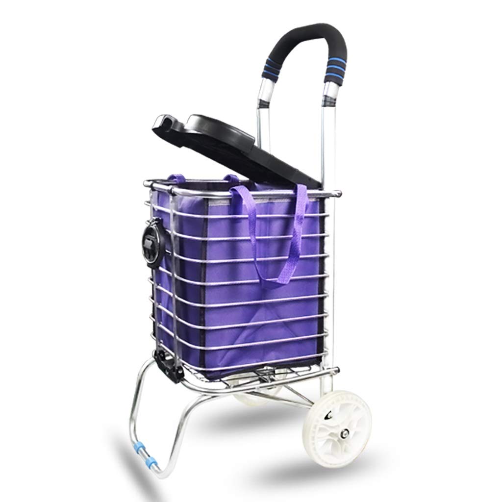 Trolley-Ersatztasche, Trolley-Tasche, Einkaufswagen, Einkaufswagen, Treppensteigwagen, Sitzwagen, faltbar, mit Abdeckung zum Sitzen, 2 Räder, abnehmbar, Canvas, abnehmbare Tasche