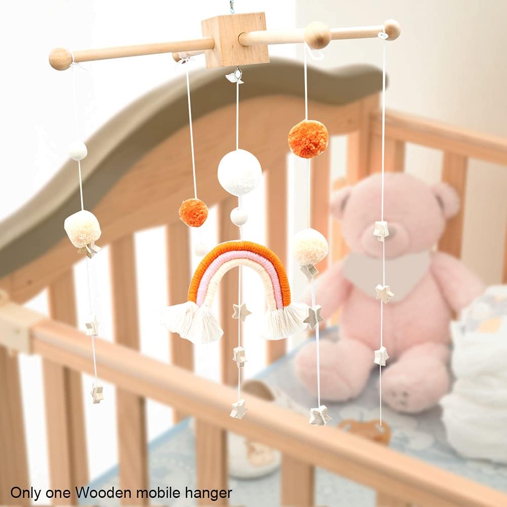 Soporte móvil de madera para campanillas de viento para cama de bebé, manualidades, accesorios de fotografía, decoración