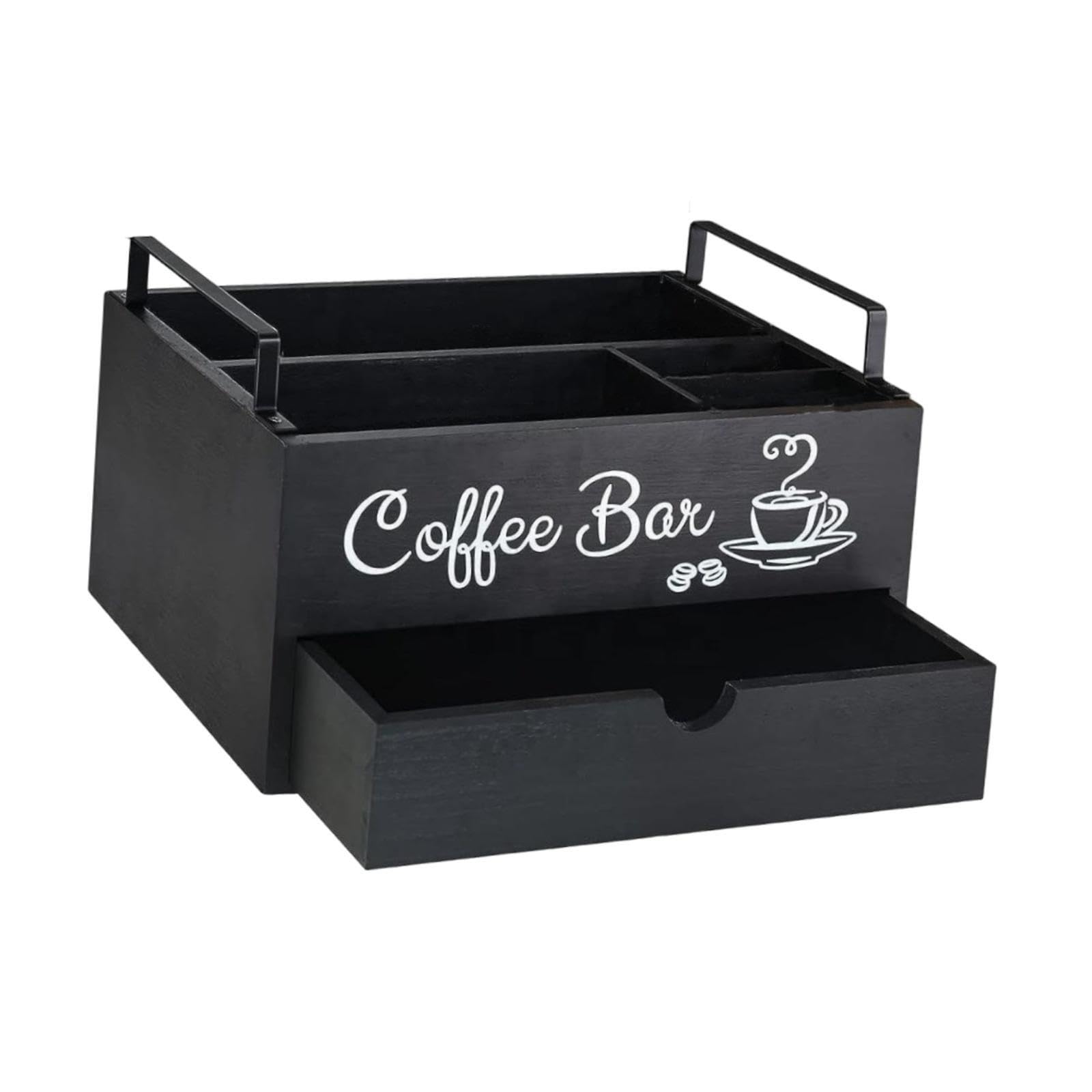 Qlecxzi Rustic Coffee Bar Accessories Organizer With Unique Coffee Pod Holder Kitchens And Workspaces Bar Accessories Organizer For Pantry Pod Holder Storage, Style A