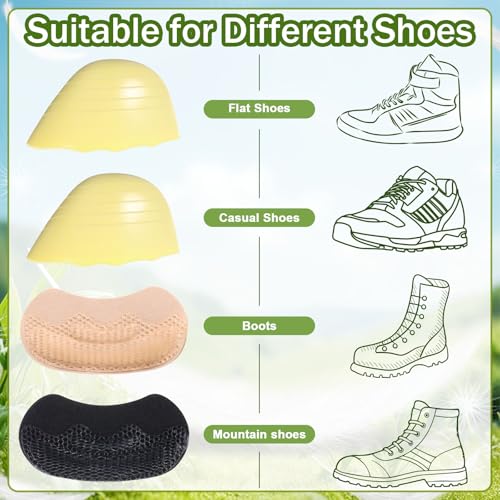 Image of 8 Pcs Shoe Filler Heel Grips Set for Loose Shoes Too Big Inserts for Women and Men for Sneaker, Boots Comfortable Cushioning Pads