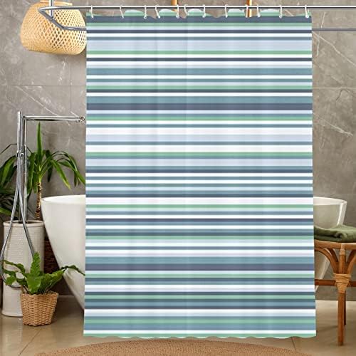 Gyapuk Geometric,Fabric Shower Curtain Liner Solid White with Magnets,Long Same Bars Vintage Geometric,Machine Washable for Bathroom,Multicolor,70x84 in(178x214cm)