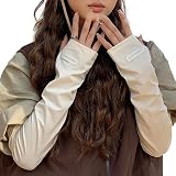 [Tophana] アームカバー レディース 冷感 【スキンケアアドバイザー推薦・ゆったりタイプで涼しい】【柔らかい上質綿・UPF50+ 紫外線対策・気化熱冷却】 日焼け防止 吸汗速乾 伸縮性 通気性 無地 腕カバー 冷感カバー 紫外線対策 (#04.ベージュ)