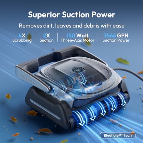 Image of (2026 New) BUBLUE 800P Gen2 Robotic Pool Cleaner,Pool Vacuum for Inground Pools,Cleans Floor /Wall /Waterline /Shallow Area,Smart Navigation,App Control& Scheduling,for Pools up to 1,076 Sq.Ft Space Gray
