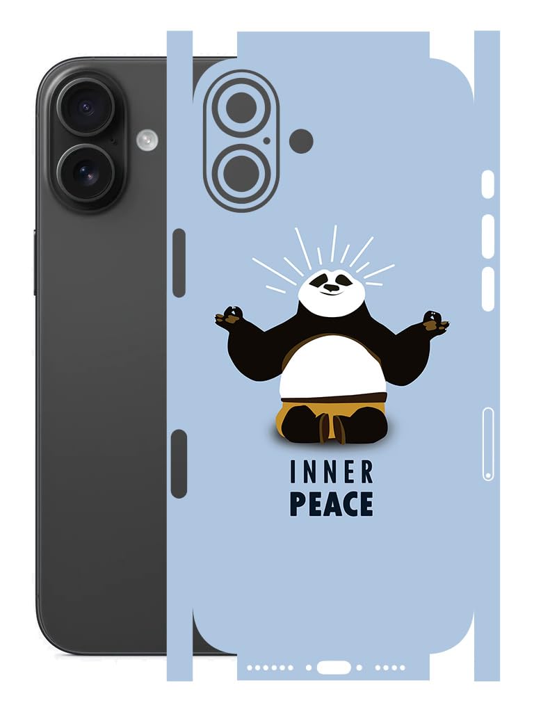 AtOdds Mobile Skin Sticker Wrap | Compatible for iPhone 16 Plus | Scratchproof Matte Finish | Full Coverage for All Sides & Camera Protection (Peace)-image-38