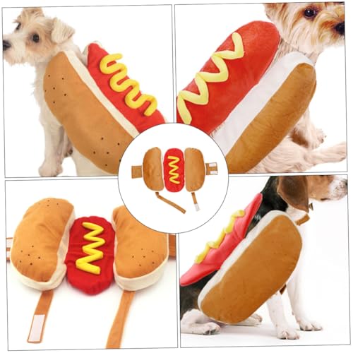 Disfraz plegable de hamburguesa para perros y gatos miniatura 3