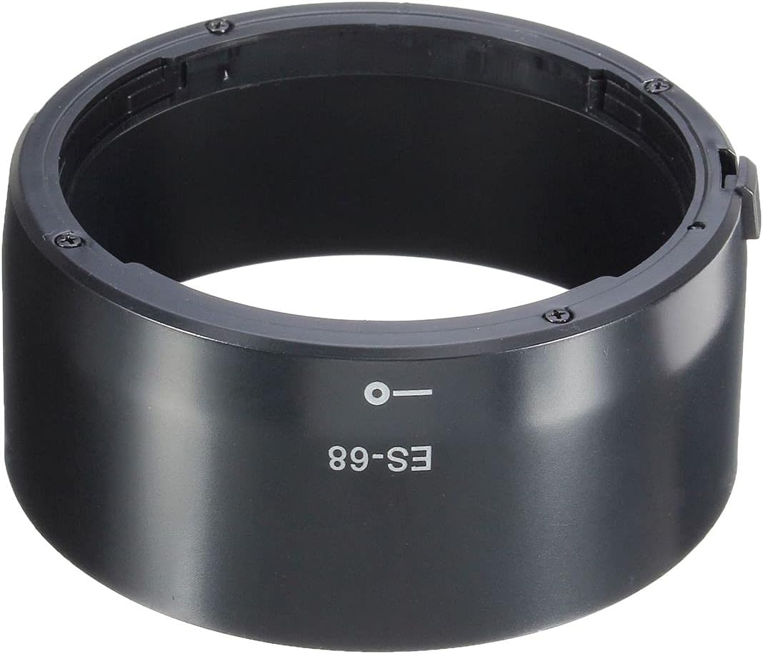 Canon ES-68 Lens Hood rear view showing mounting mechanism and release button