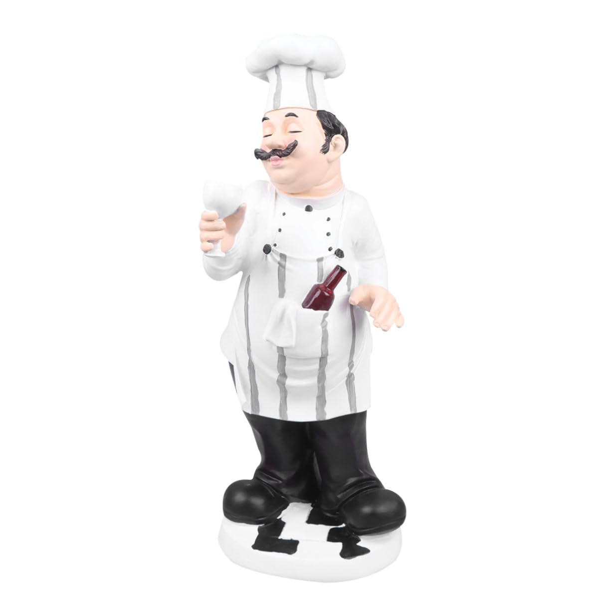 Chef Figura Stabile da Tavolo Statua Decorativa in Resina Bianca Stile Europeo per Cucina e Ristorante come Ornamento Casa o Bar