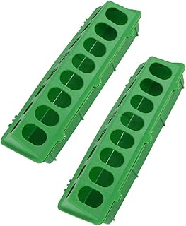 DOITOOL 2pcs Pigeon Feeder Flip Top Poultry Feeder Trough Bird Food Dispenser Poultry Ground Feeder Chicken Feeder Trays for Birds Small Poultry