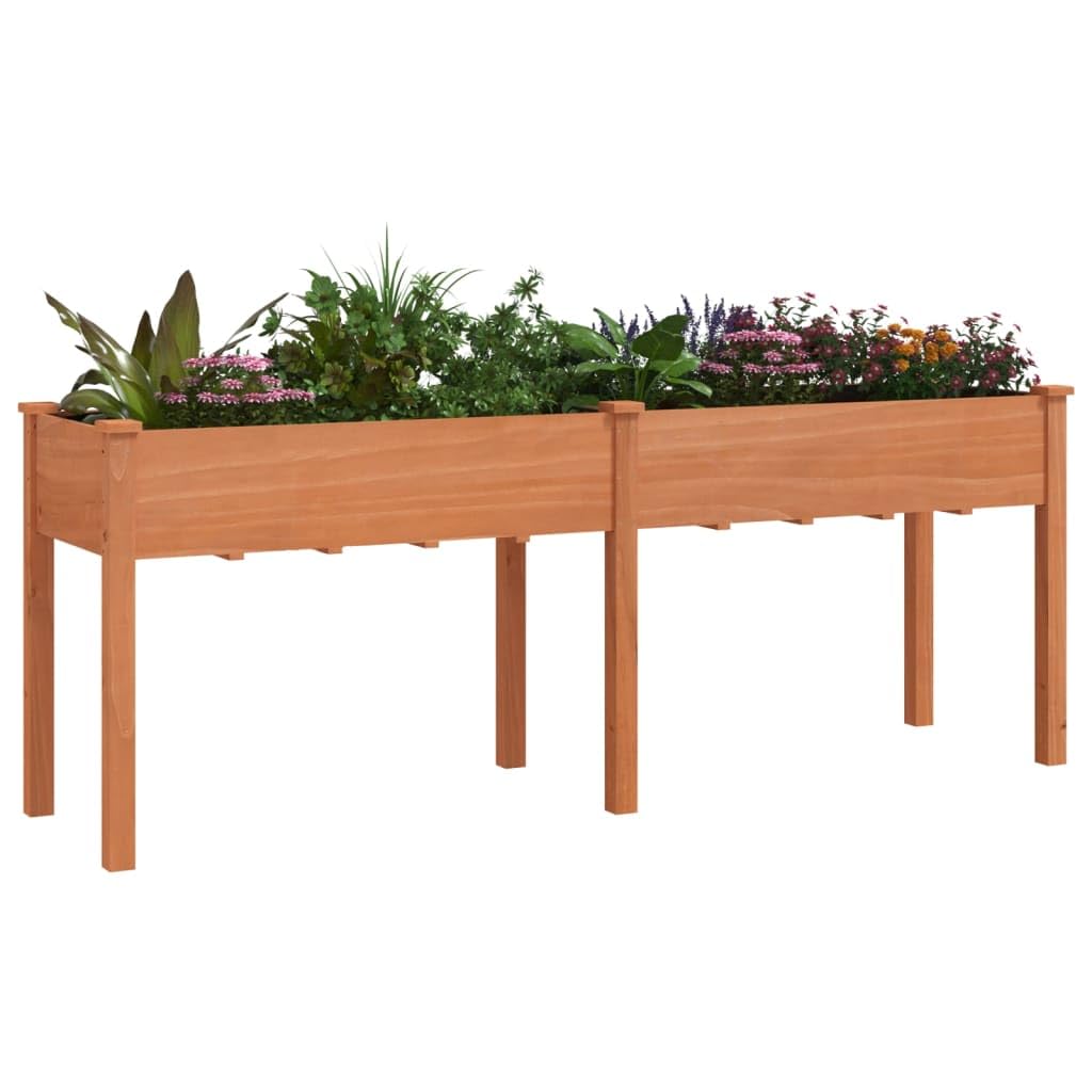 Macetero de madera de 203 a 53 y 76 cm, con inserto de fieltro, madera de abeto maciza, resistente a la intemperie, ahorra espacio, jardinera vertical para terraza, balcón, exterior, color