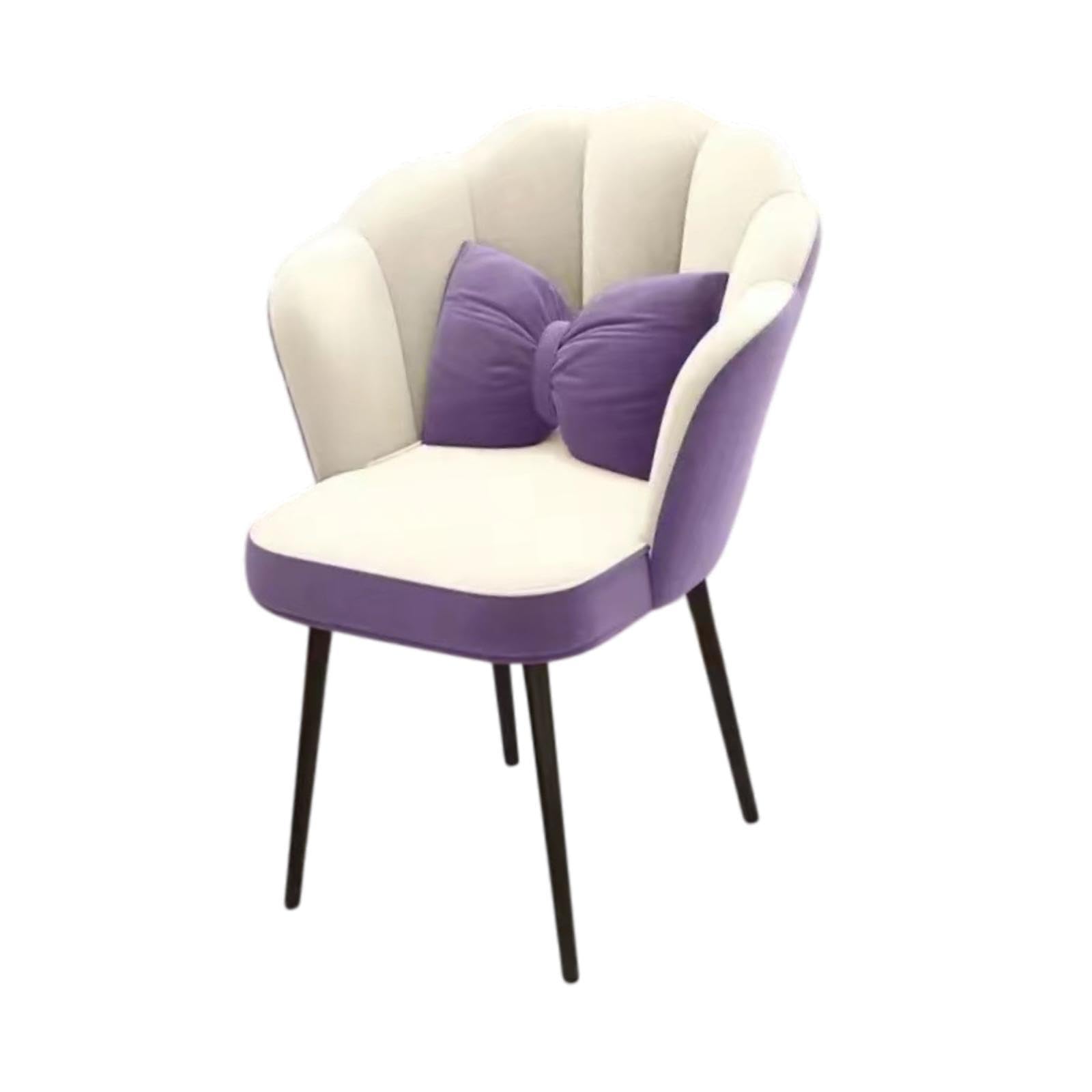 Vanity Chair Comfortable Fashion Makeup Chair for Lounge Bedroom Living Room Violet White-image-21