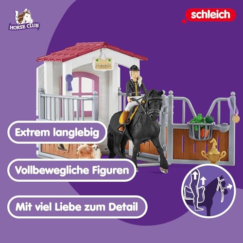 SCHLEICH Horse Club | Pferdebox mit Tori & Princess 42437 | Set inkl. Stall, bewegliche Mädchenfigur, Pferd, Hund, Zaun & Accessoires | Pferde Spielzeug für Mädchen & Jungen ab 5 Jahren | 26 Teile