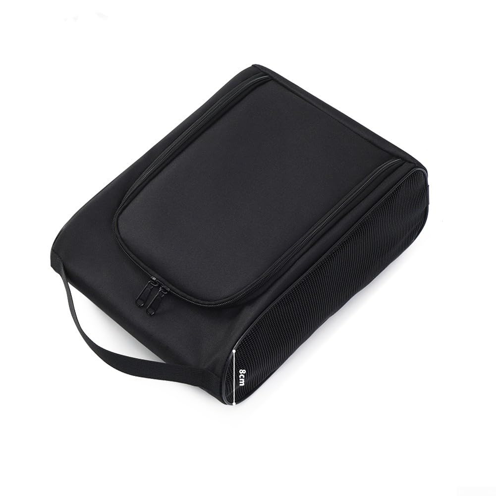Elegante bolsa de zapatos de golf con diseño ventilado y compartimentos funcionales (negro)