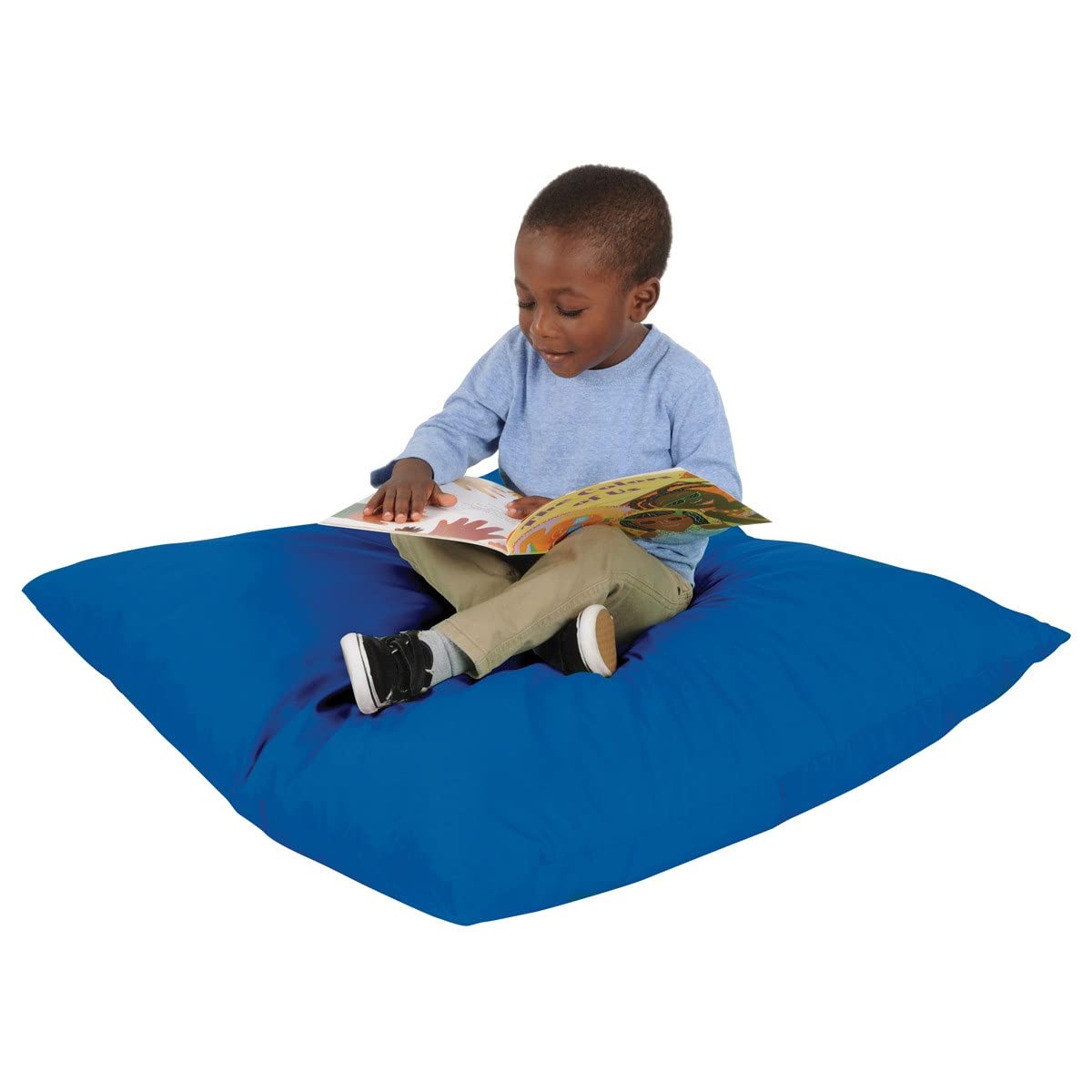 Kaplan Early Learning Jumbo Pillow with Removable Cotton Chintz Outer Cover - Blue