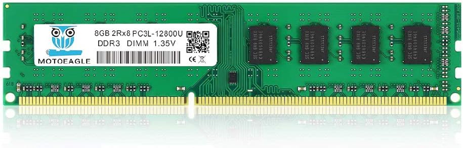Motoeagle DDR3L-1600 UDIMM 8GB PC3 PC3L 12800U Non ECC Unbuffered 1.35V/1.5V CL11 2Rx8 Dual Rank 240 Pin UDIMM Desktop Memory Ram Module Upgrade