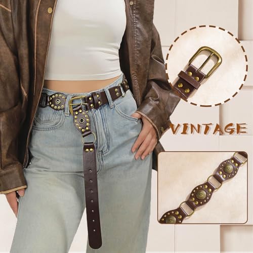 Western Leather Belts Cowgirl Belts for Women Brown Country Belt4