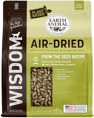 Earth Animal Wisdom Air Dried Dog Food - From the Seed Recipe Premium Natural Dry Dog Food for All Breeds & Ages - 2 Lbs Bag