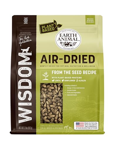 Earth Animal Wisdom Air Dried Dog Food - from The Seed Recipe Premium Natural Dry Dog Food for All Breeds & Ages - 2 Lbs Bag