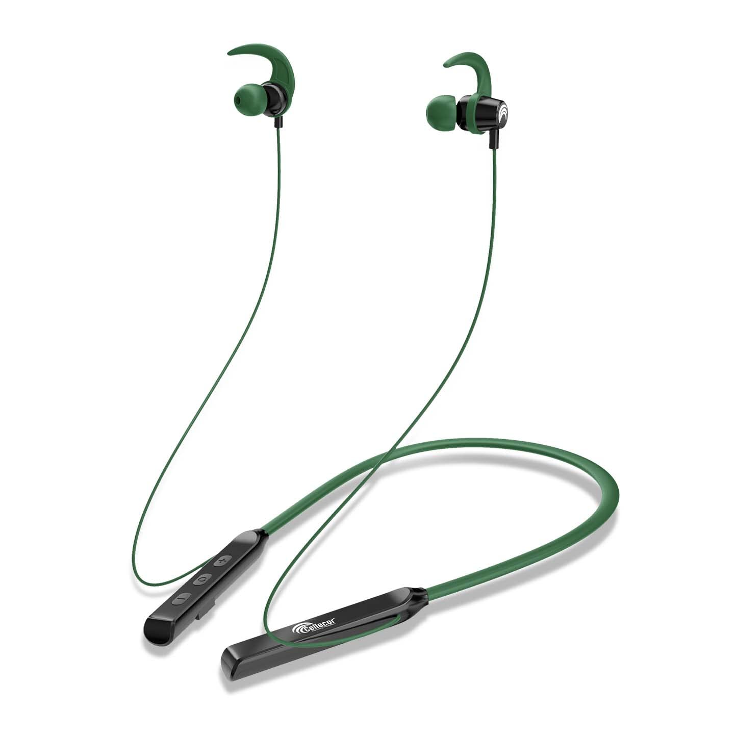 CELLECOR BH-1 Wireless Waterproof Bluetooth Earphone Neckband with Big 35 Hours Playtime (Green)