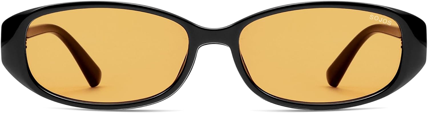 SOJOS Trendy Polarized Retro Oval Sunglasses for Women Chic 90s Sunnies Lightweight Narrow Shades SJ2641 - Image 2