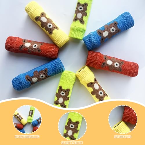 OTKARXUS Hunde-Beinstulpen, 4 Stück niedlicher Bär, Ellenbogenschutz, Winter, weich, warm, gestrickt, Haustier-Beinschutz für Kätzchen, Welpen, kleine Hunde, Katzen