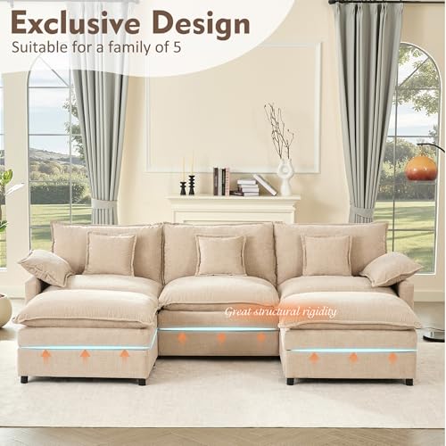 Luxury Velvet Sectional Sofa Large