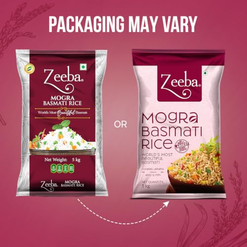 Image of Zeeba Mogra Basmati Rice 5 Kg, Broken /Tuta Basmati Rice for all Dishes (Cooked length upto 12mm*)