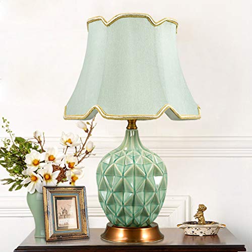 Lampe de Bureau Rose en Céramique pour Chambre et Table de Chevet Rétro