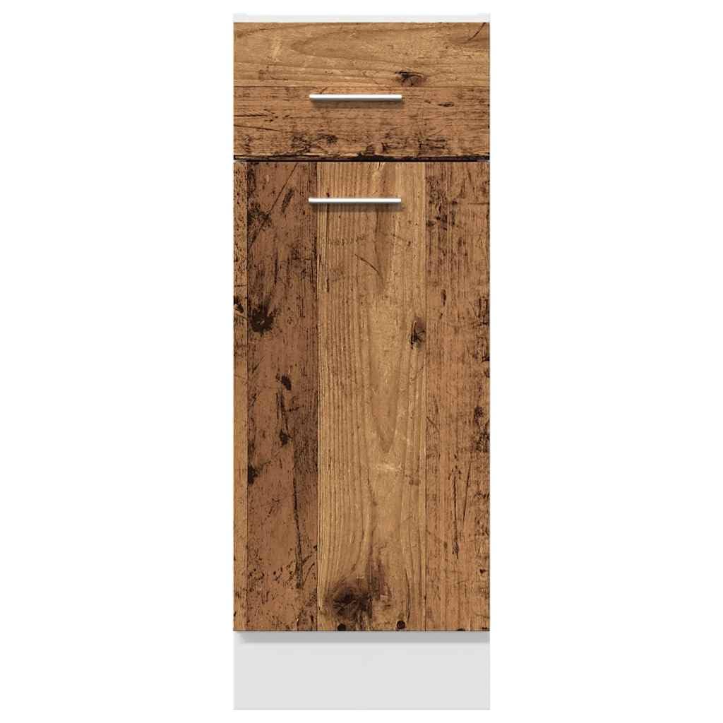 Lyon Schubunterschrank Altholz-Optik, 30x46x81,5 cm, Holzwerkstoff, Küchenschrank mit Schublade, Speisekammer-Lagerung, Küchenschrank