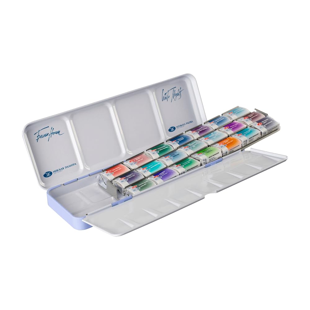 Aquarellfarben-Set „White Night“, 21 Farben, Granulation