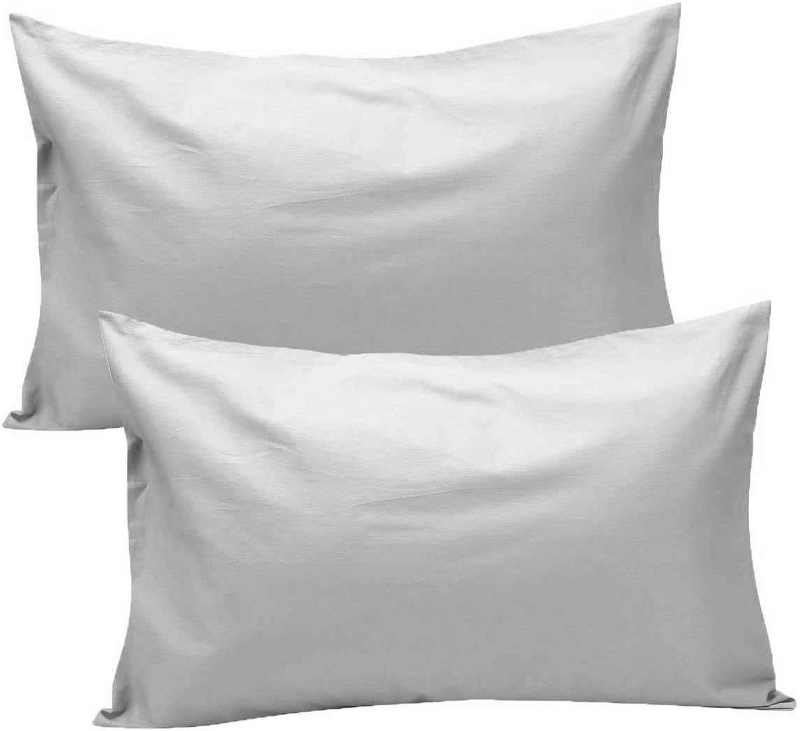 Pillow Covers! 650-Thread-Count 2-Pieces Pima Cotton Luxury Pillow Cases Super King Size 20" x 36"(Inches) Beige Solid