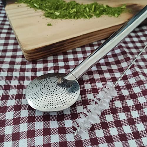 Bomba para Tomar Chimarrão Mil Furos de Mate Inox Bortonaggio 23,5cm Lisa Bojo Removível