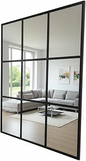 Comprar THEROSE Espejo Ventana 120 x 100 cm Espejo Industrial, Aluminio Negro (Negro)