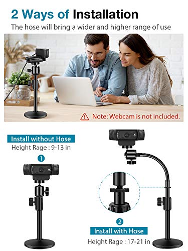 InnoGear Upgraded Adjustable Desktop Stand Flexible Holder Stand with Tripod Head, Gooseneck and Base for Logitech Webcam C922 C930e C920S C920... - Image 4