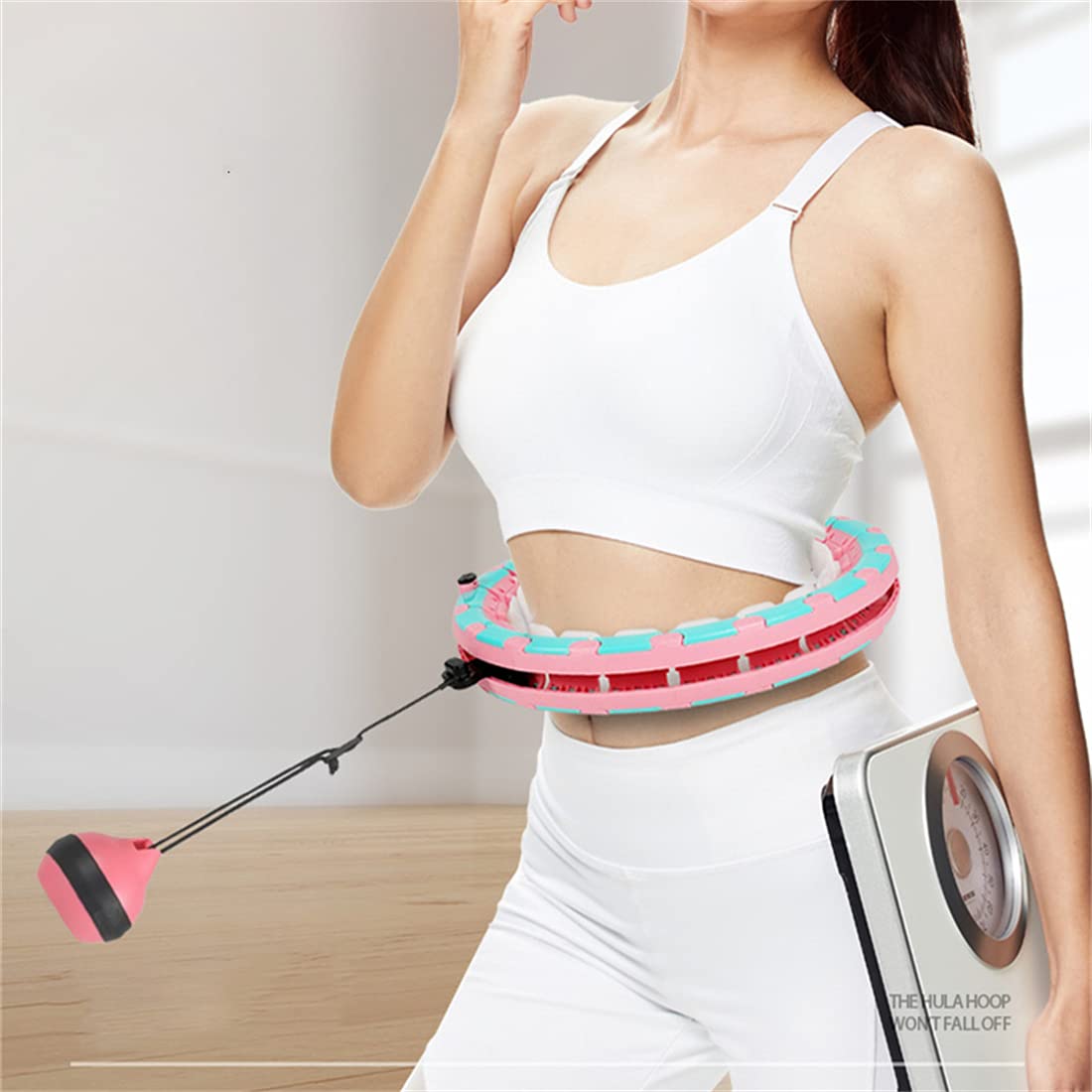 Hula Hoop Regolabile per Esercizio per Adulti E Bambini Addome, Tesa Smart Hooa Che Non Cadrà, Ottimo per Adulti Uomini E Donne,Grigio,20 Knots