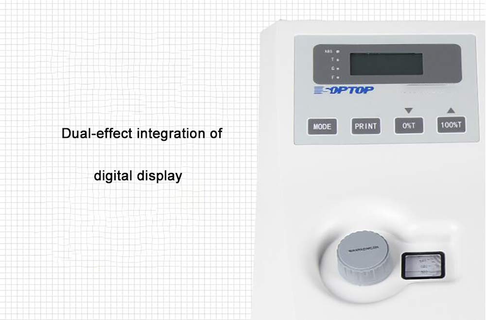 Espectrofotómetro digital para pruebas médicas y de laboratorio, espectrómetro visible con lámpara de tungsteno para aplicaciones petroquímicas